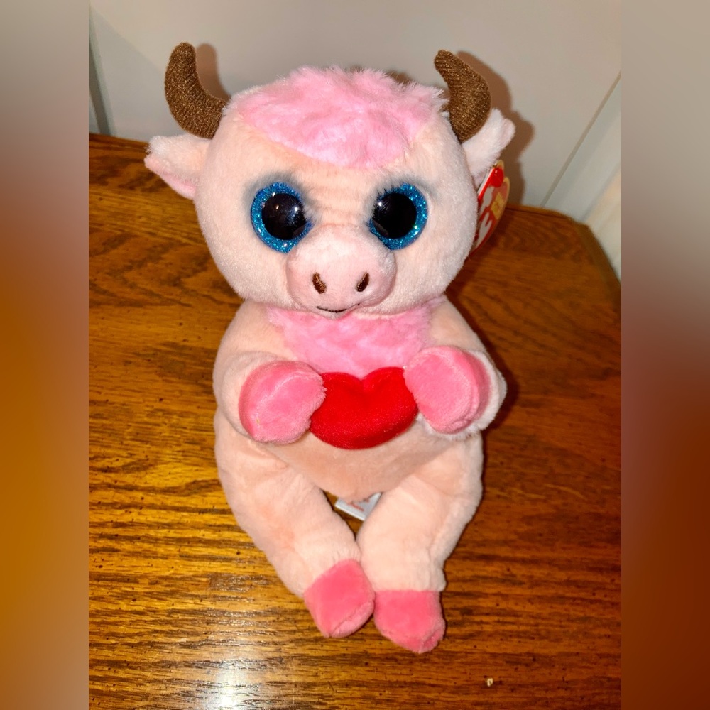 Ty Sprinkles the Cow Beanie Babies Pink Plush Toy - NWT - Picture 2 of 4